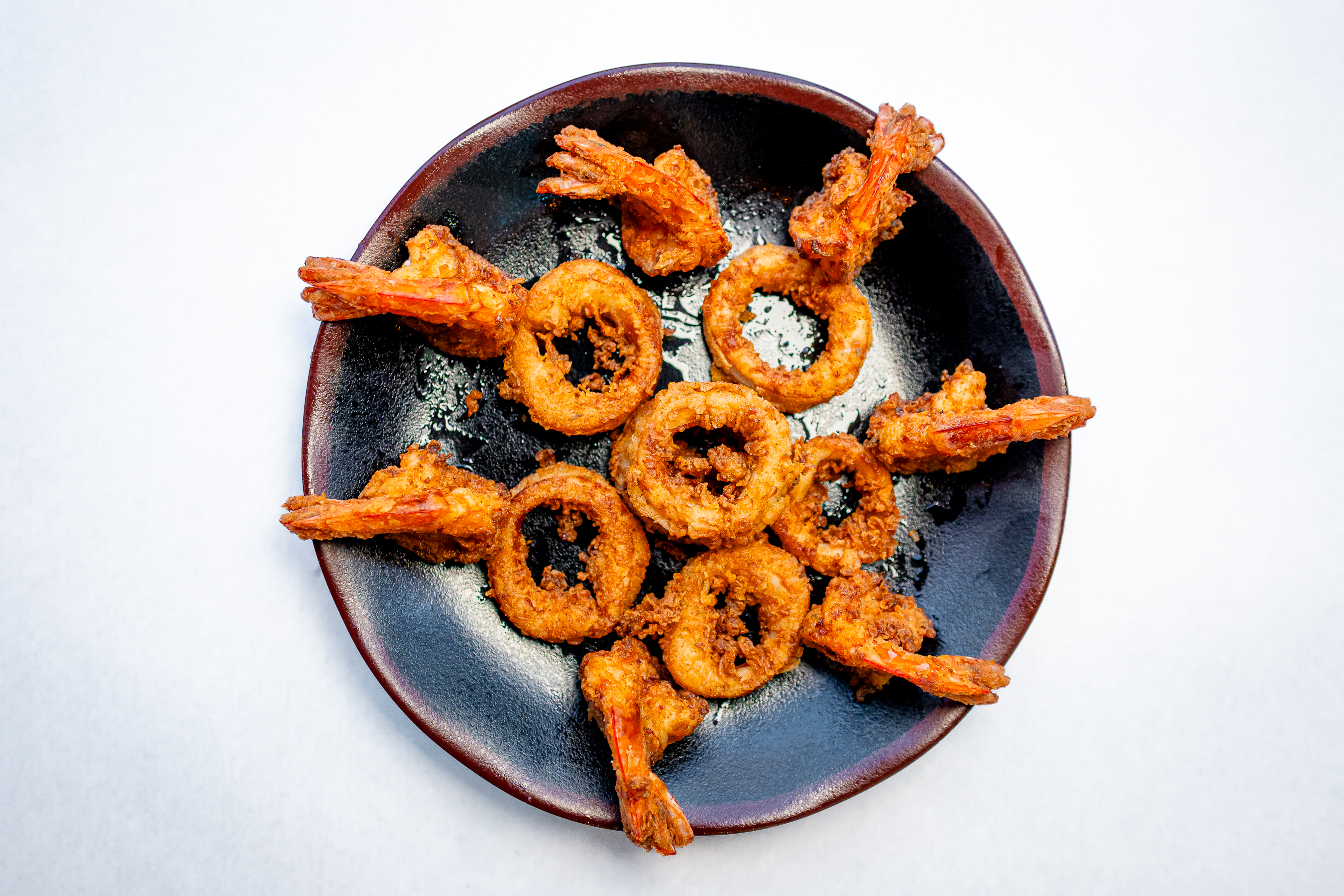 Mixed Fried Calamari and Shrimp at Hamido Seafood, Astoria