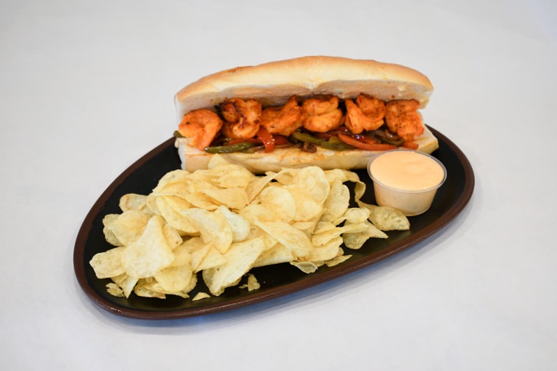 Grilled Shrimp Sandwich at Hamido Seafood, Astoria